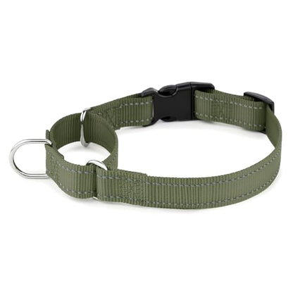 PLUTUS PET Reflective Martingale Collar with Quick Snap Buckle,No Pull Dog Choker Collar for Small Medium Large Dogs,XS,Ranger Green - color: Ranger Green, size: XS：10"-12"