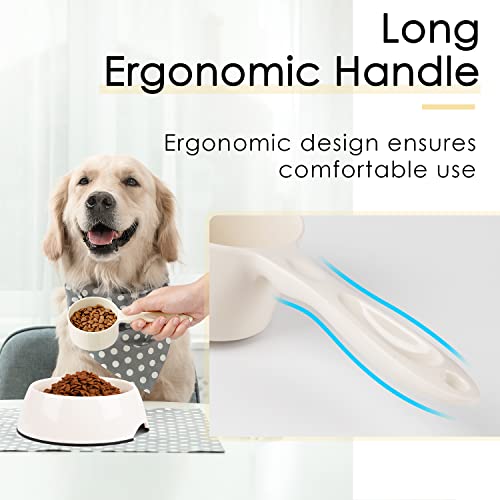 Super Design 1 Cup Dog Food Scoop for Container Melamine Measuring Scoop for Dogs Cats Birds and Rabbits Pet Food Feeding Scoop Dishwasher Safe - White - color: White - 1 Cup