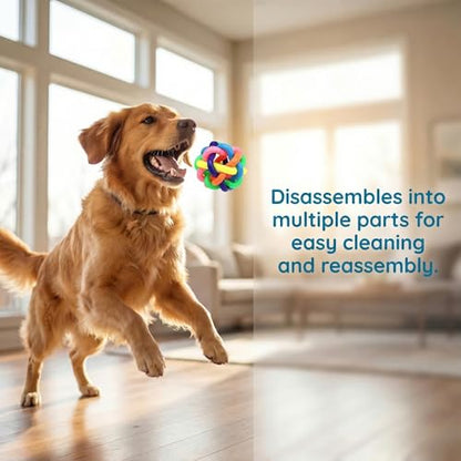 Dog chew Toys, Suitable for Teething Pets, Durable, and Good for Dental Cleaning. Interactive Dog Toys for Small, Medium, and Puppy chewers. - color: Bell ball