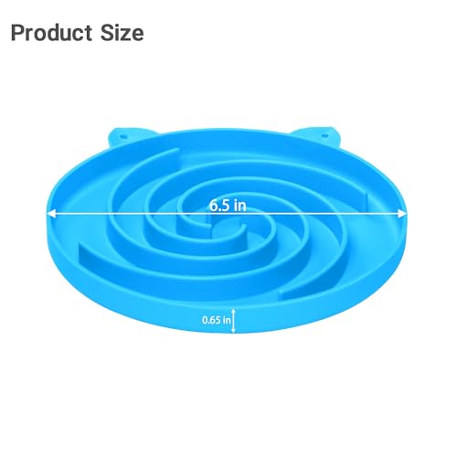 Bifeaw Slow Feeder Cat Bowl, Easy to Clean Silicone Bowl, Ideal for Dry and Wet Food (Yellow and Blue) - color: Yellow and Blue
