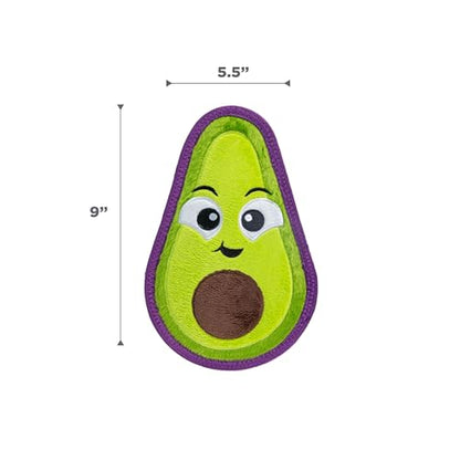 Outward Hound Tough Skinz Durable Squeaky Dog Toy with Two Tough Layers, Avocado, Green, Medium - color: Avocado, size: Medium