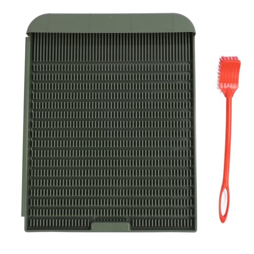 GLOGLOW Dog Potty Tray Dog Toilet Tray Pet Training One Piece Washable Reusable with Non Slip Rubber Deepened Grooves for Indoor Use Apartments Dogs (L) - color: Green, size: L
