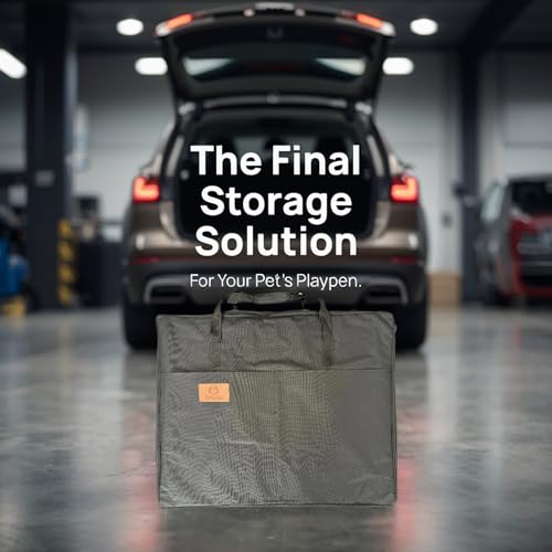 PJYuCien Storage Bag for 30"x24" Metal Foldable Dog Playpen | 600D Oxford Fabric, 270° Large Zipper, Travel Carry Case for Camping, Park & Home, Waterproof Moisture-Proof - size: 30"x24"
