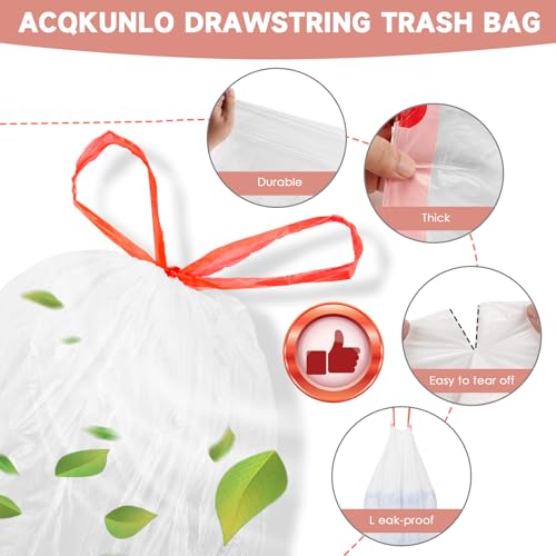 1.2 Gallon Trash Bags Drawstring for Bathroom - Magesh 125 Count Mini Small Garbage Bag Unscented Strong Thick Plastic Trash Can Liners for Toilet Home Office and Bedroom - color: Drawstring-1.2Gal125