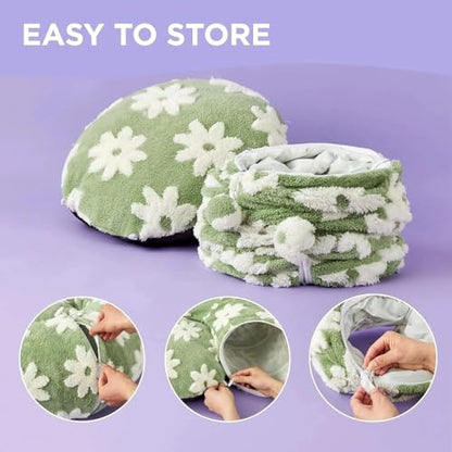 SnugTail Dachshund Tunnel Bed - Flower Design Plush Foldable Dog Bed (Medium)