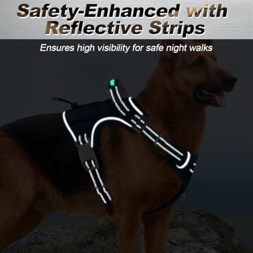 BARKBAY Service Dog Vest Tactical Dog Harness Medium Large Sized Dog No Pull Adjustable Dog Harness Reflective K9 Working Training Easy Control Military Molle System(Legion Blue,XL) - color: Legion Blue, size: X-Large