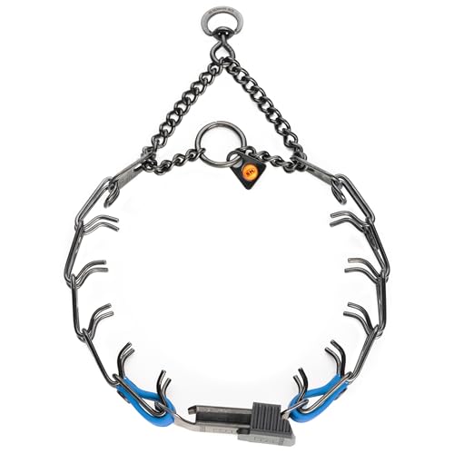 Herm Sprenger Black Stainless Steel Dog Collar with Quick Release ClicLock Buckle and Biothane Insert Training Collar Made in Germany (Cerulean Blue, 16in x 2.25mm(Neck Size up to 13-14in)) - color: Cerulean Blue, size: 16in x 2.25mm(neck size up to 13-14