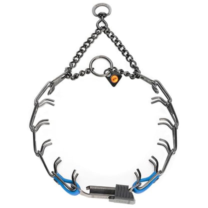 Herm Sprenger Black Stainless Steel Dog Collar with Quick Release ClicLock Buckle and Biothane Insert Training Collar Made in Germany (Cerulean Blue, 16in x 2.25mm(Neck Size up to 13-14in)) - color: Cerulean Blue, size: 16in x 2.25mm(neck size up to 13-14