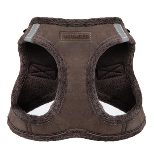 Best Pet Supplies - All Weather Plush, Reflective, No Pull Harness for Small, Medium Dogs, Cats - Secure with Hook & Loop Fastener, Buckle, Double D-Rings - Chocolate Suede, S - color: Chocolate Suede, size: S