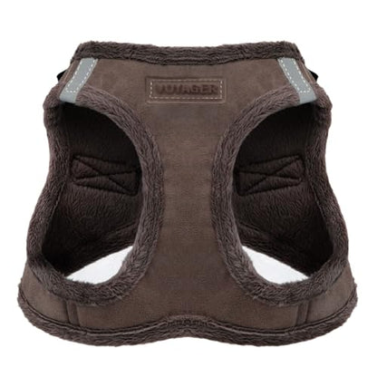 Best Pet Supplies - All Weather Plush, Reflective, No Pull Harness for Small, Medium Dogs, Cats - Secure with Hook & Loop Fastener, Buckle, Double D-Rings - Chocolate Suede, M - color: Chocolate Suede, size: M