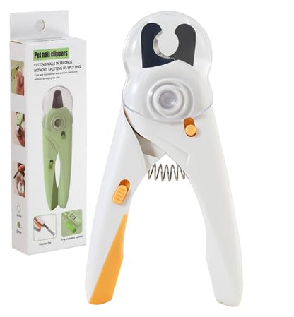 Pet Nail Clipper with Light for Cats & Small Dogs Puppies, Ultra Bright LED to Illuminate Nail Bloodline to Avoid Over Cutting, Extra-Sharp and Durable Cat Claw Trimmer with Nail File (White) - color: White