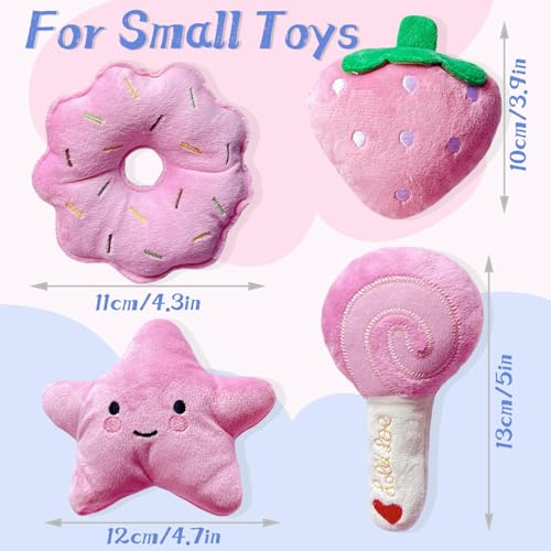 Small Dog Toys, Pink Puppy Toys, 4 Packs Dog Chew Toys for Fun | Dog Squeaky Toys, Plush Small Dog Toys for Dogs