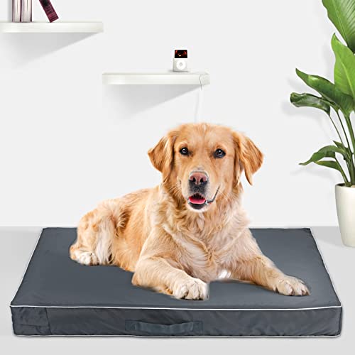 Chinchilla Waterproof Heavy Dog Bed Cover Washable, with Zipper Opening Fillable Universal Dog Bed Replacement Cover.Cover Only (XX-Large, Gray) - color: Grey, size: XX-Large(44" L × 32" W × 4" H)