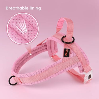 Didog No Pull Dog Harness with Breathable Mesh Padded, Quick Fit & Easy on Dog Vest Harness for Small Medium Large Dogs Training Walking(Pink,XS) - color: Pink, size: XS:Chest 15-19", Fit 8-17 lbs