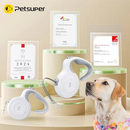 16Ft Auto-Brake Retractable Dog Leash for Middle Large Dogs 360° Tangle-Free Strong Nylon Tape and Ergonomic Anti-Slip Soft Handle One-Handed Brake Pause Lock - size: 16 Ft Auto-Brake Retractable Dog Leash