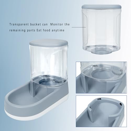 MOLOPARTY Automatic Dog Cat Feeder and Water Dispenser Gravity Food Feeder and Waterer Set with Pet Food Bowl for Small Medium Dog Puppy Kitten, Large Capacity 1 (Pet Feeder and Waterer Set)