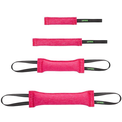 Viper Heavy Duty French Linen Dog Bite Tug Toy - K9 Trainer, Tough and Durable for Dogs Shutzhund IPO K-9 - Pink - 12in L x 1.5 W - color: Pink, size: 12in L x 1.5in W