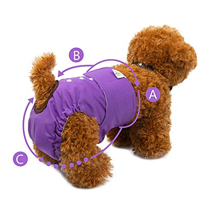 CuteBone Dog Diapers Female Washable Small Medium Large 3 Pack Reusable Doggie Diapers Puppy Period Pants for Doggy Heat Cycle Peeing - size: XS