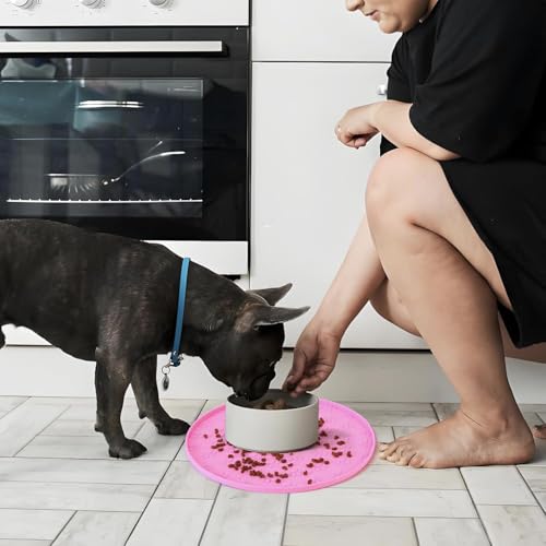 Dog Food Mat - Waterproof Cat Bowl Mat for Food and Water with Edges, Nonslip Dog Feeding Placement for Protecting Floors (2Pack Pink) - color: 2Pack Pink