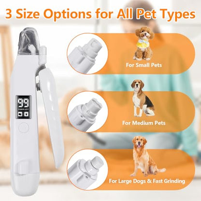 2-in-1Dog Nail Clippers & Dog Nail Grinder,Dog Nail Trimmers with LED Lights,USB Rechargeable,Quick Sensor and Splash Guard,Cat Nail Clippers Trimmers for Small,Medium,and Large Dogs & Cats