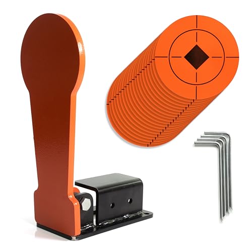 12" Pop-Up Target; Classic 3/8" Thick Reactive Steel Popper Free Standing Metal Auto Reset for Range Training- Complete Bullseye Stickers and Ground Stakes