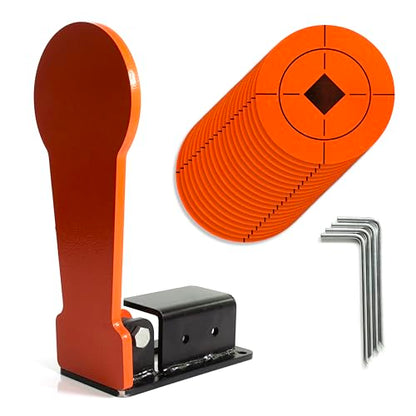 12" Pop-Up Target; Classic 3/8" Thick Reactive Steel Popper Free Standing Metal Auto Reset for Range Training- Complete Bullseye Stickers and Ground Stakes