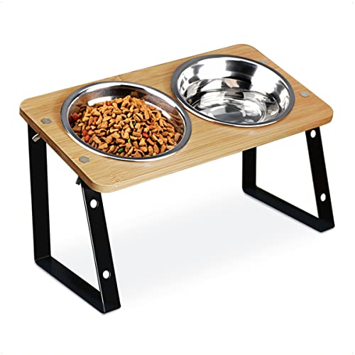 AYADA Elevated Cat Bowls Height Adjustable with Stand (Stainless Steel) | 15-Degree Tilt, 4.7 or 5.5 Inches, Non-slip Pad, Double Bowls, For Dry Food, Wet Food, Water, Ergonomic, Spine Protection - color: Stainless Steel