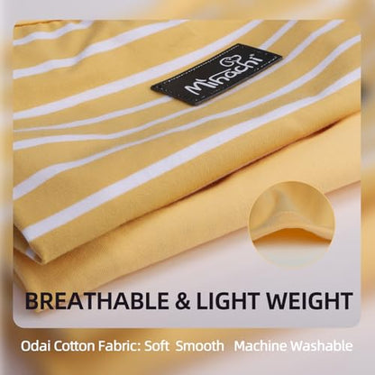 MIHACHI Dog Shirts Cotton Striped T-Shirt, Summer Pet Clothes for Small Dogs, 2-Pack Soft Puppy Apparel Cat Tee, Sleeveless Lightweight, Quick Dry, Breathable,Stretchy, Yellow M - color: Yellow, size: Medium