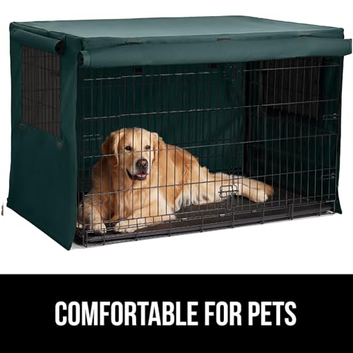 GORILLA GRIP Dog Crate Covers Compatible with Amazon Basics Dog Crates, All Sides Open, Privacy Cover Fits 36" Wire Kennel, Breathable Mesh Windows, Light Reducing Training Cage Topper, Hunter Green - color: Hunter Green, size: 36" X 23" X 25"