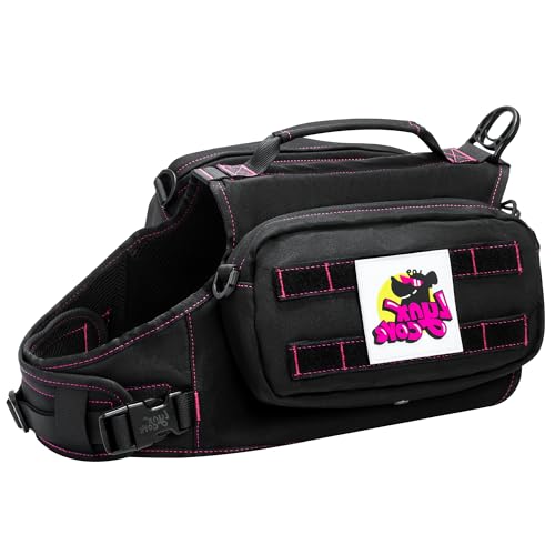 Dog Backpack for Small Medium Large Dogs,Adjustable Dog Backpack Harness with 2 Side Pockets,Vest Dog Pack for Travel,Hiking, Camping - color: BLACK, size: Large