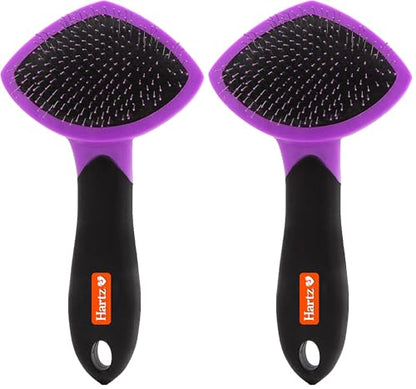 Hartz Groomer's Best Small Slicker Brush for Cats and Small Dogs, Black/Violet, 1 Count (Pack of 2) - size: 1 Count (Pack of 2), style: Small Slicker Brush