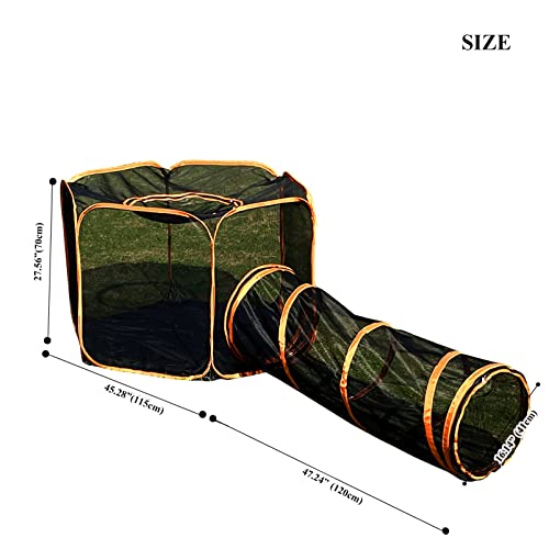 2 in 1 Pet Cat and Dog Tunnel Tent Foldable Pet Tent Outdoor Pop Up Pet Playpen Cage Fences House (Styles 2) - style: Styles 2