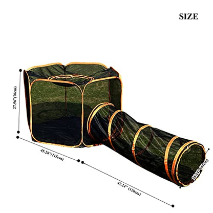 2 in 1 Pet Cat and Dog Tunnel Tent Foldable Pet Tent Outdoor Pop Up Pet Playpen Cage Fences House (Styles 2) - style: Styles 2
