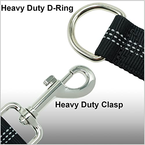 MayPaw Bungee Dog Leash Extension Attachment, 18" Reflective Shock Absorbing Lead Extender for Dog Walking Running Training (Black)