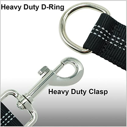 MayPaw Bungee Dog Leash Extension Attachment, 18" Reflective Shock Absorbing Lead Extender for Dog Walking Running Training (Black)
