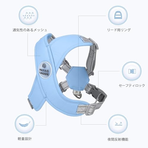 Patas Lague Dog Harness with Leash Set Adjustable Soft Padded Step-in Dog Vest No Choke No Pull Reflective for Small Pets with Poop Bags and Dispenser, Solid and No-chew, Blue XS - color: Blue, size: XS (Neck 16-19.1'' Chest 18.8-21.5'')