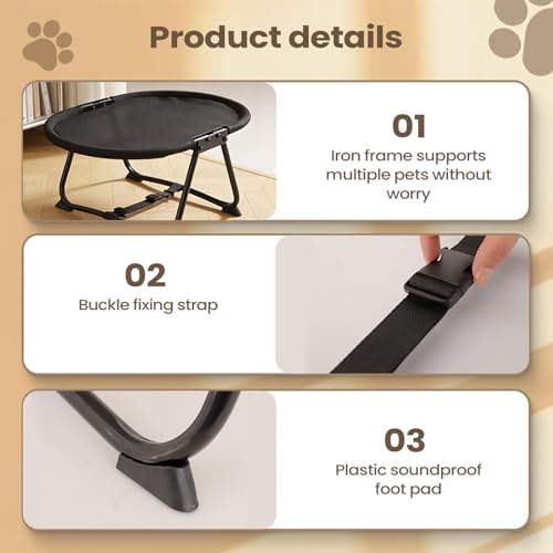 Outside Dog Bed,Portable Breathable Non Slip Cot Hammock | 22.44 x 16.14 x 10.23Inch Dog Bed Outdoor | for Pets Cats Kitten Puppy Sleep Rest Camping Travel - color: A