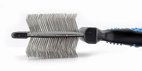 Mr. Slick Dual Flex Professional Slicker Brush detangling, de-matting, ergonomic. best for labradoodle, doodle, GoldenDoodle, Collie, poodle, maltipoo. Safe for dogs, cats.
