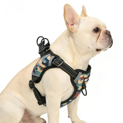 PUPTECK Dog Harness Small Sized Dog, Step in Adjustable Reflective Dog Vest Harness Escape Proof, No Pull Soft Padded Harness Easy Control, Camouflage, M - color: Camouflage, size: M (CHEST: 14.5"-20")