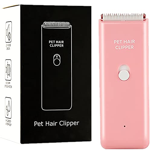 Dog Cat Home Hair Waterproof Clipper Portable Electric USB Rechargeable Pet Grooming Tools Low Noise Shaver Cordless Trimmer for Small and Large Pets - color: Pink