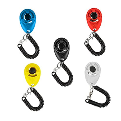 Dog Training Clicker Pet Training Sound Behavioral Tool with Wrist Strap for Dog Cat Horse White - color: white