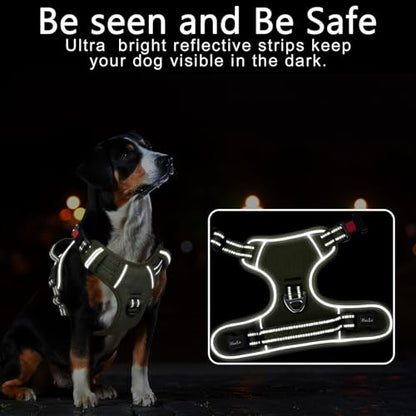 Timos Dog Harness Small Sized, No Pull Pet Harness with Neck Lockable Snap,No Choke Front Clip Dog Reflective Vest,Adjustable Metal Rings 3 Buckles,Easy Control Handle for Small Dogs Green S - color: Lock Green, size: Small (Pack of 1)