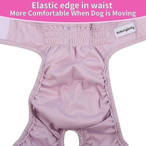 Washable Female Dog Diapers for Medium Dogs,Pack of 4 Reusable Doggie Diapers Super Absorbent Dogs Pants in Period,Heat Cycle,Incontinence,Excitable Urination,Large - size: Large