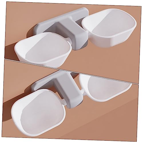 Yardwe Wall Mounted Dual Bowl Pet Feeder for Food and Water Creative Hanging Cat Feeding Station Pet Food Container for Cats Dogs and Rabbits Easy to Install