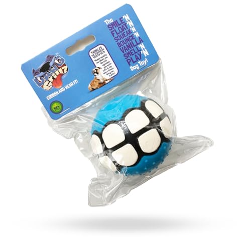 Dog Balls Toys Squeaky Fetch - Rubber Funny Ball Gifts for Large Medium Dogs (Blue White) - color: Blue White