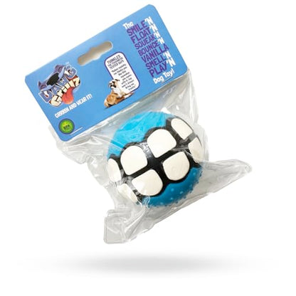 Dog Balls Toys Squeaky Fetch - Rubber Funny Ball Gifts for Large Medium Dogs (Blue White) - color: Blue White