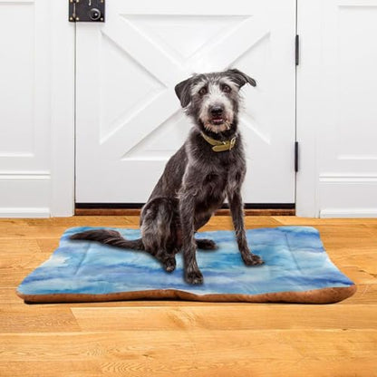 Blue Haze Pattern Pet Bed Mat for Dogs and Cats, Soft Washable Crate Pad with Non-Slip Bottom, Cozy Bed Cushion for Small Medium Large Pets, 24x36 Inch - size: Medium