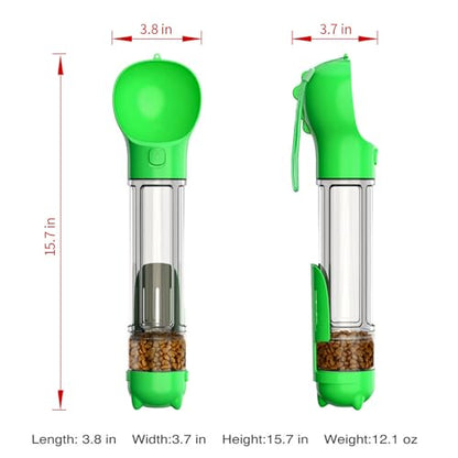 DoqiPaw Dog Travel Water Bottle Leak Proof No Spill Lead Leash Waterer Feeder Accessory Alternative to Dispenser Portable Pet Bowl Large Dogs(500ml) (Green) - color: Green