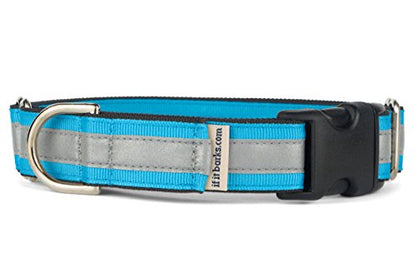 If It Barks 1" Reflective Martingale Collar with Quick Snap Buckle for Dogs, Adjustable, Made in USA,Medium, Turquoise - color: Turquoise, size: Medium w/Buckle
