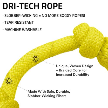 Playology Dog Toys | Dri-Tech Rope Toy Tug of War Rope for Aggressive Chewers | Medium Chicken Scented Toy - Easy to Clean and Made from Non Toxic Materials - size: Medium, style: Chicken